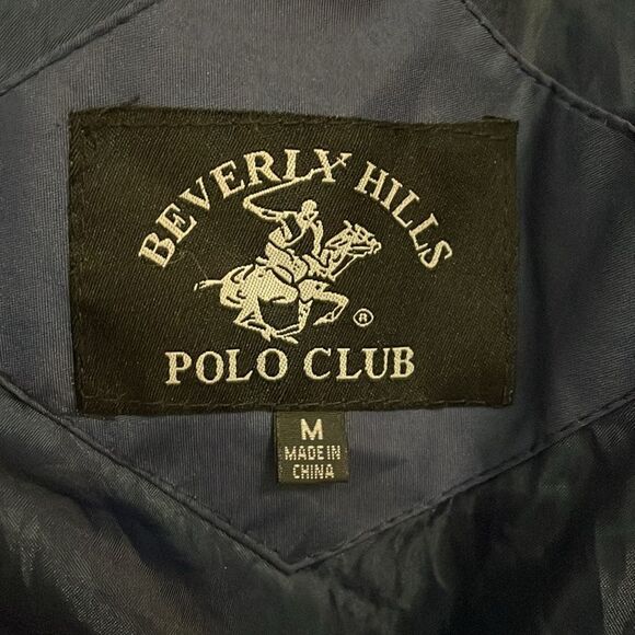 Beverly Hills Polo Club Blue Hooded Puffer Jacket Mens Size Medium - Picture 2 of 12